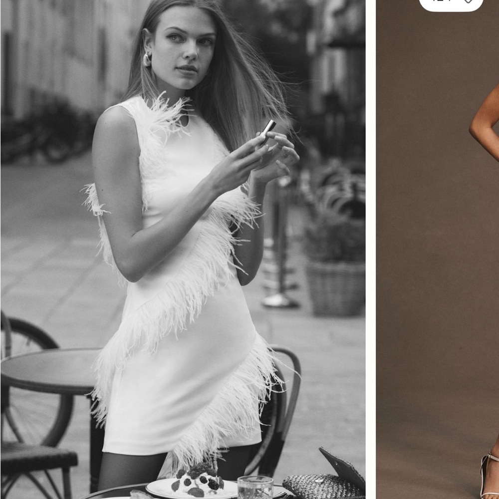 Hutch White Feathered Dress